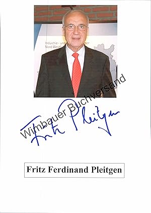 Bild des Verkufers fr Original Autogramm Fritz Pleitgen (1938-2022) /// Autogramm Autograph signiert signed signee zum Verkauf von Antiquariat im Kaiserviertel | Wimbauer Buchversand