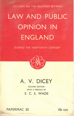 Law and Public Opinion in England during the Nineteenth Century.