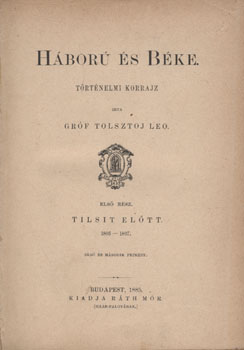Bild des Verkufers fr Hbor s bke. (War and peace) 3 vol zum Verkauf von Fldvri Books