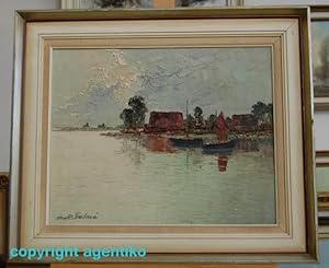 Arnold Graboné / Grabone * Ölgemälde Leinwand 40x50cm* Bodensee * seltenes Motiv