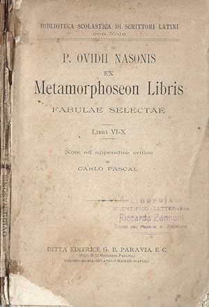 Bild des Verkufers fr Metamorphoseon Libris Fabulae selectae zum Verkauf von Biblioteca di Babele