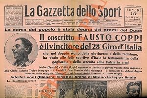 Il coscritto Fausto Coppi è il vincitore del 28° Giro d'Italia.