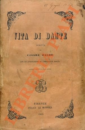 Bild des Verkufers fr Vita di Dante. zum Verkauf von Libreria Piani