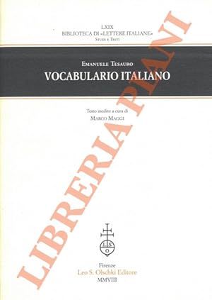 Bild des Verkufers fr Vocabulario italiano. zum Verkauf von Libreria Piani