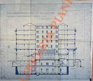 Palazzo ex Ronzani in Bologna. Sezione longitudinale. Scala 1 : 100.000.