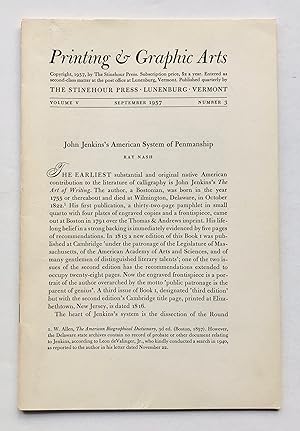 Seller image for Printing & Graphic Arts, Volume V, Number 3, September 1957 for sale by George Ong Books