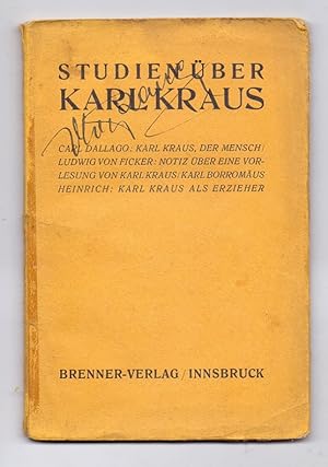 Seller image for Studien ber Karl Kraus. for sale by Kunze, Gernot, Versandantiquariat