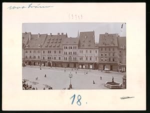 Fotografie Brück, Sohn Meissen, Ansicht Eger, Markt mit Geschäften A. C. Schupich, Joh. Kresse, E...