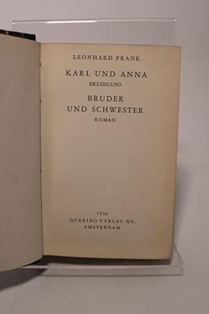 Seller image for Karl und Anna. - Bruder und Schwester. for sale by Antiquariat Bookfarm