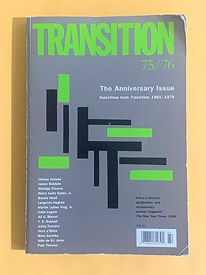 Bild des Verkufers fr Transition: The Anniversary Issue: Selections from Transition, 1961-1976, Vol. 7 No. 3/4, Issue 75/76. zum Verkauf von Exchange Value Books