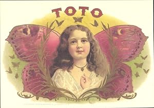 Ansichtskarte / Postkarte Toto, Mädchen mit Schmetterlingsflügeln, Schmetterlinge, Cigar Labels, ...