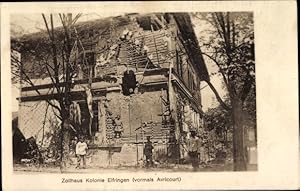 Bild des Verkufers fr Ansichtskarte / Postkarte Avricourt Elfringen Lothringen Moselle, Zollhaus Kolonie, zerstrtes Haus, Soldaten zum Verkauf von akpool GmbH