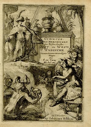 Antique Print-Frontispiece to the travels by Simon de Vries-Asia-Hooghe-1682