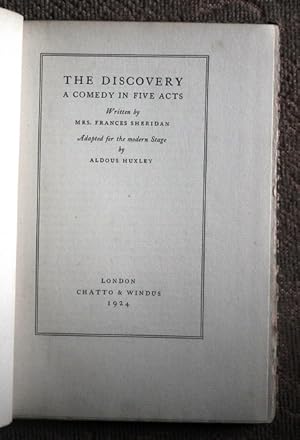 Image du vendeur pour The Discovery - A Comedy in Five Acts. Adapted for the modern Stage by ALDOUS HUXLEY. mis en vente par Patrick Pollak Rare Books ABA ILAB