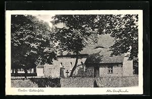 Bild des Verkufers fr Ansichtskarte Berlin-Lichterfelde, Alte Dorfkirche hinter Steinmauer zum Verkauf von Bartko-Reher