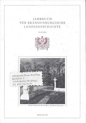 Seller image for Jahrbuch fr Brandenburgische Landesgeschiche 42.Band. Herausgegeben im Auftrage der Landesgeschichtlichen Vereinigung fr die Mark Brandenburg e.V. ( gegr. 1884 ) for sale by Klaus Kreitling