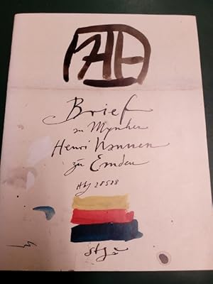 Seller image for Brief an Mynher Henri Nannen zu Emden. for sale by Antiquariat Seitenwechsel