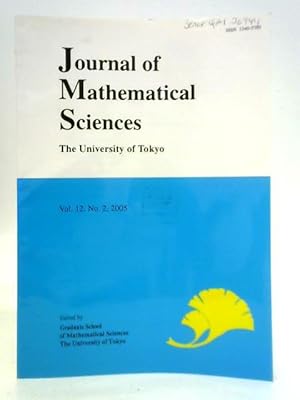 Bild des Verkufers fr Journal of Mathematical Sciences - Vol. 12, No. 2 zum Verkauf von World of Rare Books