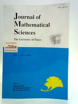 Bild des Verkufers fr Journal of Mathematical Sciences - Vol. 11, No. 4 zum Verkauf von World of Rare Books