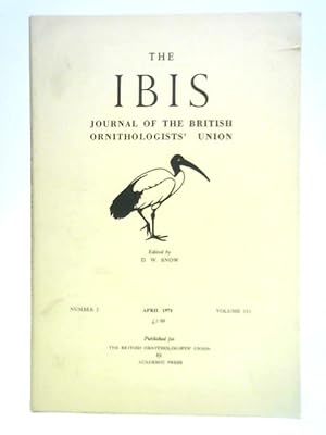 Seller image for The IBIS Journal of the British Ornithologists' Union - Vol. 113, No 2 for sale by World of Rare Books