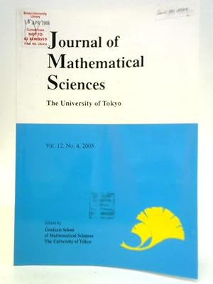 Bild des Verkufers fr Journal of Mathematical Sciences - Vol. 12, No. 4 zum Verkauf von World of Rare Books