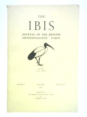 Seller image for The IBIS Journal of the British Ornithologists' Union - Volume 113 No. 3 for sale by World of Rare Books