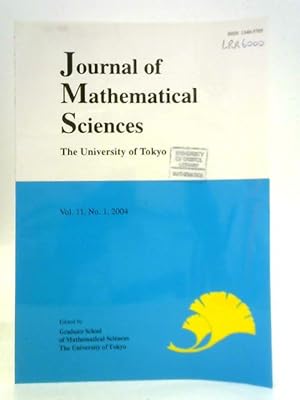 Seller image for Journal of Mathematical Sciences - Vol. 11, No. 1 for sale by World of Rare Books