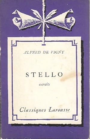 Image du vendeur pour Stello (extraits) - Alfred De Vigny mis en vente par Book Hmisphres