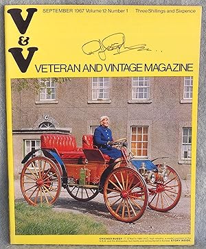 Imagen del vendedor de V & V Veteran and Vintage Magazine September 1967 Volume 12 Number 1 a la venta por Argyl Houser, Bookseller