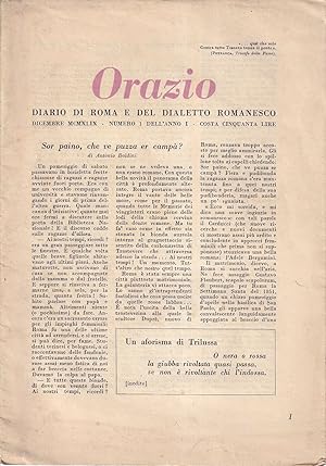 Orazio. Diario di Roma e del dialetto romanesco (primi due numeri)