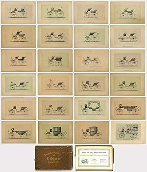 24 Rare Antique Prints-Carriage designs-Hamburg-Wagenzeichnungen-Behnke-c.1890