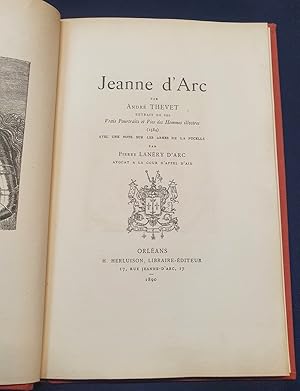 Seller image for Jeanne d'Arc par Andr Thevet extrait de ses Vrais Pourtraits et vies des Hommes Illustres ( 1584) avec une note sur les armes de la pucelle par Pierre Lanry d'Arc for sale by L'ENCRIVORE (SLAM-ILAB)