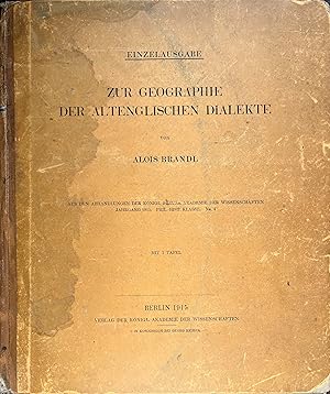 Zur Geographie der Altenglischen Dialekte: Aus den Abhandlungen der Königlich Preussischen Akadem...