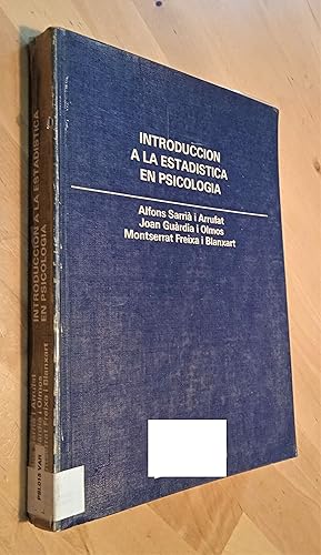 Seller image for Introduccin a la estadstica en psicologa for sale by Llibres Bombeta