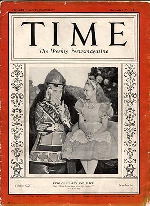 Seller image for Time Magazine December 25 1933 - Alice in Wonderland cover for sale by DTA Collectibles