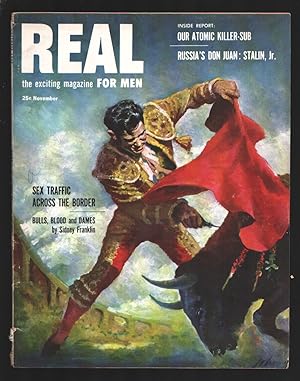 Seller image for Real For Men 11/1952-Bull fight cover painting by Roy Johnson-Howling Ape Men of Zuzon-Our Atomic Killer-Sub-VG for sale by DTA Collectibles
