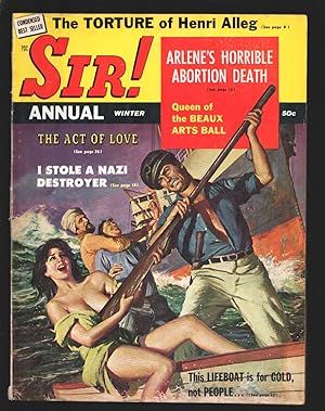 Bild des Verkufers fr Sir! Annual-Winter 1961-Woman thrown into ocean cover-White Queen of the Comanches-Sam Cherry art-VG zum Verkauf von DTA Collectibles