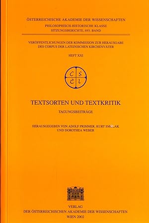 Immagine del venditore per Textsorten und Textkritik Tagungsbeitrge venduto da avelibro OHG