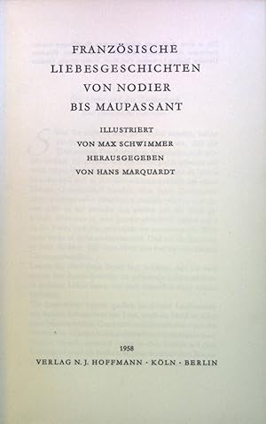 Seller image for Franzsische Liebesgeschichten von Nodier bis Maupassant. for sale by books4less (Versandantiquariat Petra Gros GmbH & Co. KG)
