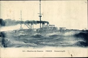 Bild des Verkufers fr Ansichtskarte / Postkarte Franzsisches Kriegsschiff, Paris, Dreadnought, Marine de Guerre zum Verkauf von akpool GmbH