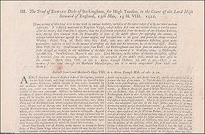 Bild des Verk�ufers f�r The 1552 Treason Trial of Edward, Duke of Buckingham, before the Lord High Steward. Printed in 1778. zum Verkauf von Cosmo Books