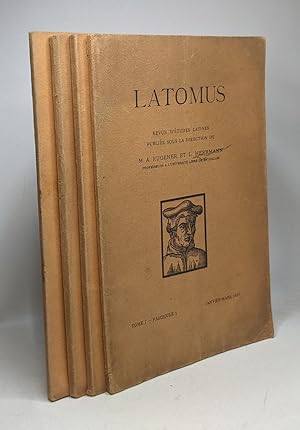 Latomus - revue d'études latines - TOME I fascicule 1 2 3 4 année 1937