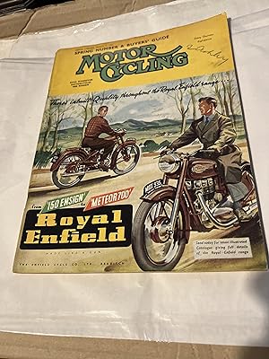 Seller image for MOTOR CYCLING magazine. March 11, 1954. Spring Number & Buyers' Guide. Front Cover: Royal Enfield for sale by SAVERY BOOKS
