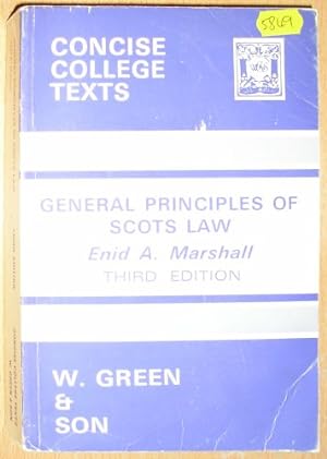 Bild des Verkufers fr General Principles of Scots Law (Concise college texts. [Scottish series]) zum Verkauf von WeBuyBooks