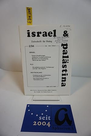 Bild des Verkufers fr israel & palstina - Zeitschrift fr Dialog. Heft 2/94. zum Verkauf von AphorismA gGmbH