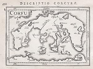 "Corfu / Descriptio Corcyrae" - Korfu island ile Insel Greece Griechenland map Karte carte