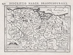 Image du vendeur pour Brandenburg" - Brandenburg Mecklenburg-Vorpommern Mark map Karte carte mis en vente par Antiquariat Steffen Vlkel GmbH