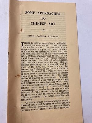 Bild des Verkufers fr Some Approaches to Chinese Art. zum Verkauf von Plurabelle Books Ltd