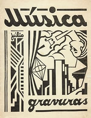 Música. Desenhos de Júlio gravados em linol. Palavras de José Régio