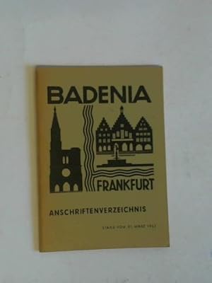 Bild des Verkufers fr Anschriftenverzeichnis zum Verkauf von Celler Versandantiquariat